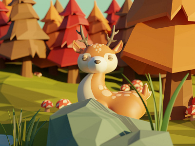 Deer 3d animal app branding character design graphic design illustration