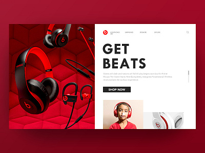 Beats by web design by zhangmiao for RED on Dribbble