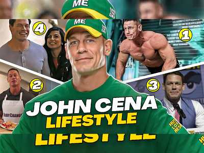 Youtube Thumbnail John Cena Lifestyle banner design designer freelancer illustration social media post thumbnail youtube youtube banner
