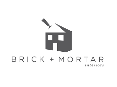 Brick + Mortar Interiors (WIP) brand brick house interiors logo logotype mortar negative space trowel