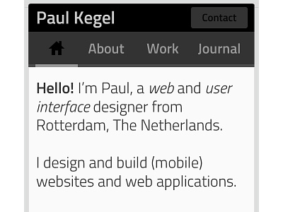 Personal mobile website (redesign)
