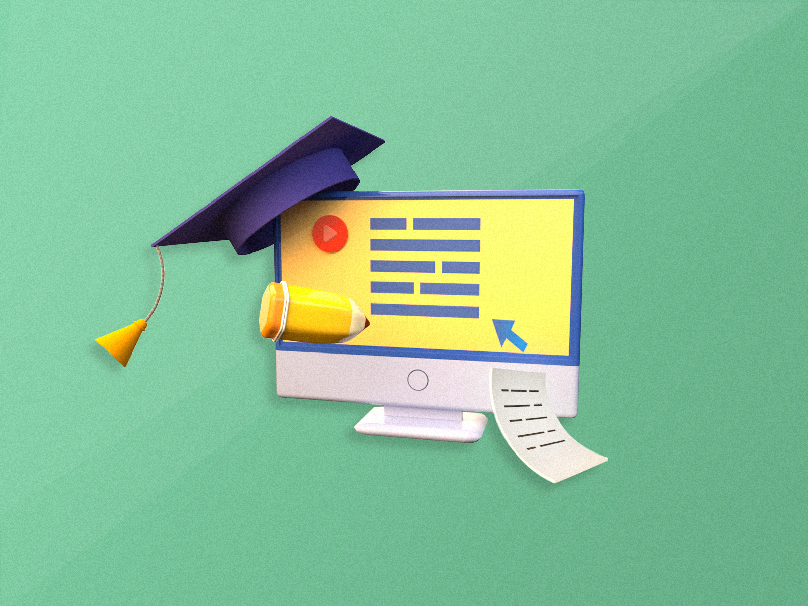 Online study 3d concept Icon by joydonggood on Dribbble