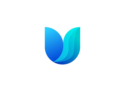 A product logo flower gradation colorful u letter uidesign web logo wisdom