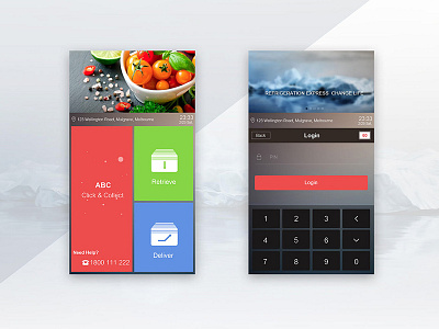 Application Operation Design of Refrigeration Cabinet app ui design blue software cold