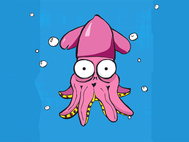 Confused Pink Squid animation gif holidays pink sea squid