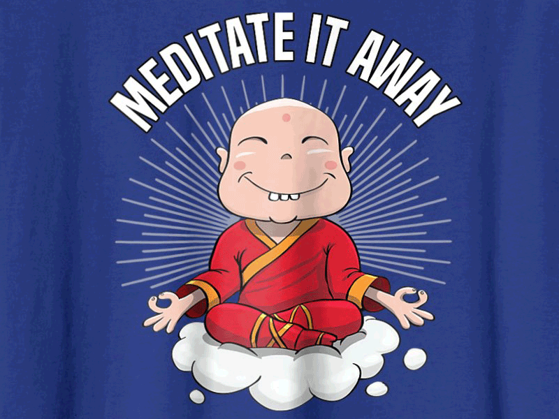 Meditate it Away buddhism clothing illustator meditate meditation shirt t shirt ui ux wacom yoga zen
