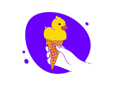 ice creamy duck delicious duck icecream illustraion