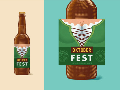 OktoberFest2019 beer bottle craft engraved festival label neckline oktober oktoberfest
