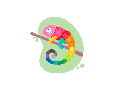 chameleon chameleon colors exotic illustration spectrum