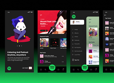 Spotify App Redesign app branding design graphic design ui