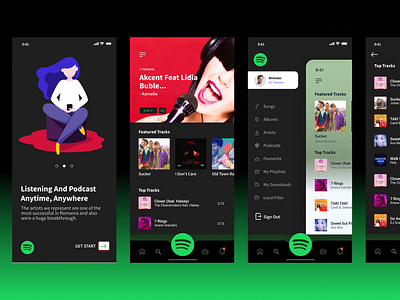 Spotify App Redesign app branding design graphic design ui