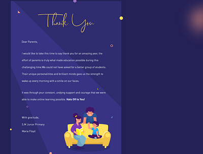 Thank you Parents @design @ui coronavirus letter parents school school kids teachers thank you