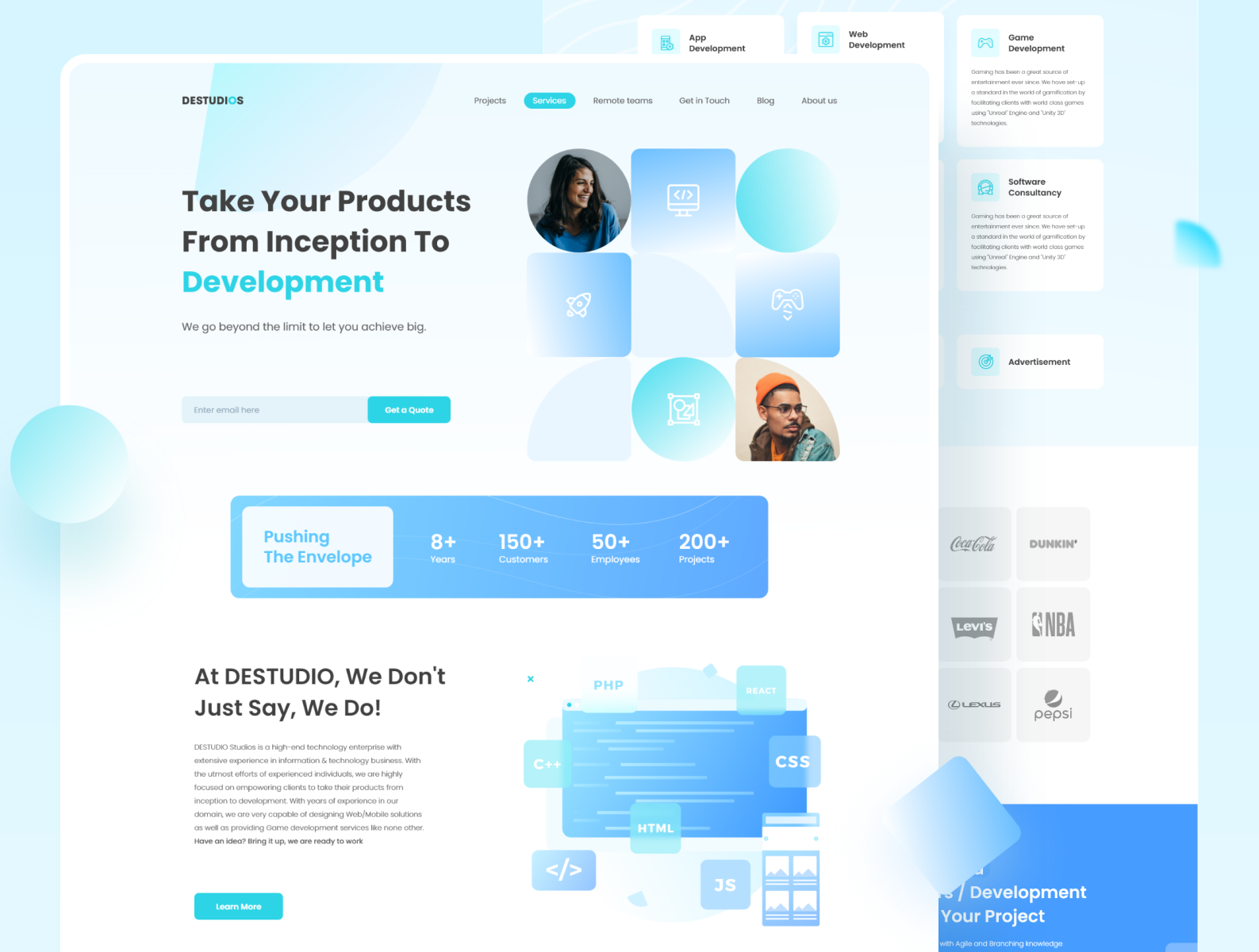 Software Development Studio Website by Usman Ahmad on Dribbble