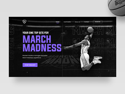 March Madness Brackets Website Banner Design basketball basketball player betting brackets dunking fanatics fantasy sports kobebryant landing page design landingpage march march madness sports sports design web webbanner website website design yahoo