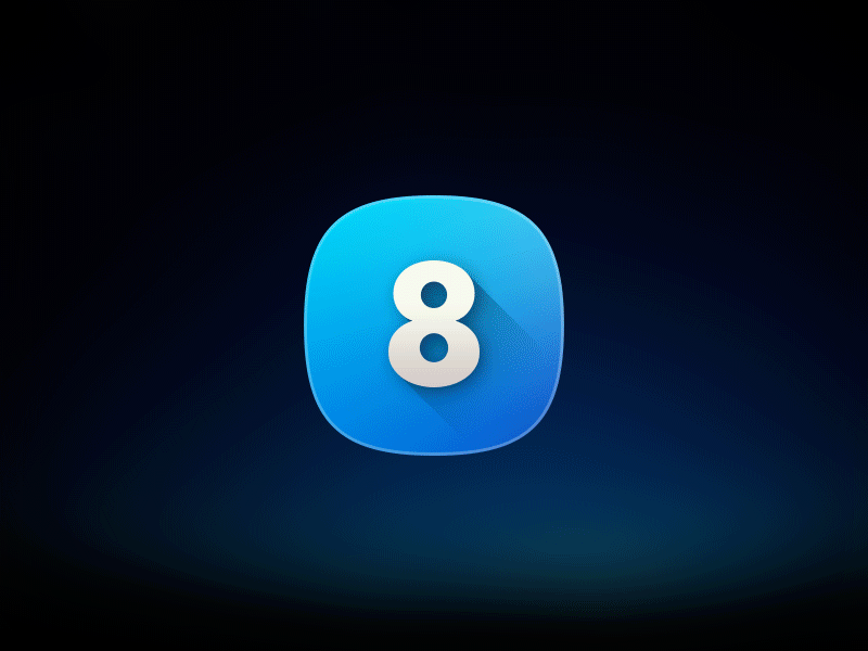 Icon (animated version) animated color eight gif gradient icon long shadow meego shadow