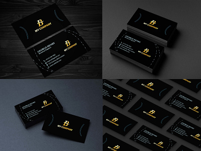 Luxury Business Card Design with Golden Lines – GraphicsFamily