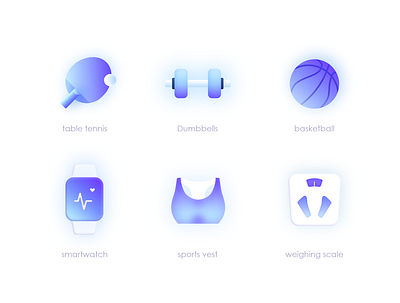 Icons 轻质感图标 basketball dumbbells gym icons scale sports table tennis ui watch