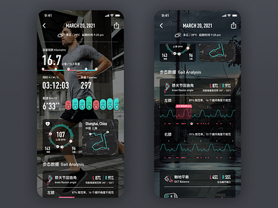 Concept app design for a running wearable devices
