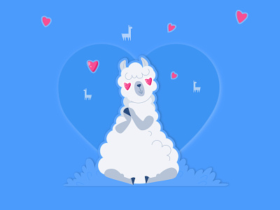 Alpaca love alpaca heart illustration love st. valentines day.