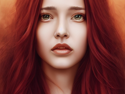 Red-haired Woman graphic design illustration