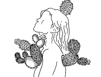 Cactus Girl illustration