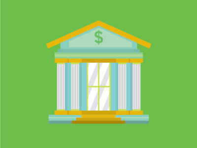 Bank bank icon money teller vector