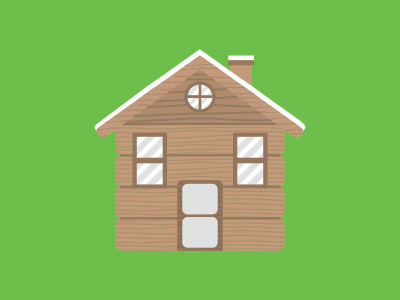 Wood House home house icon snow wood