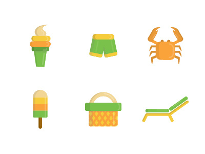 Beach Icon Part 4 beach chair crab ice cream ice pop lunch box pants