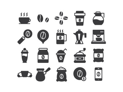 Coffee Icon Glyph cake coffee drink