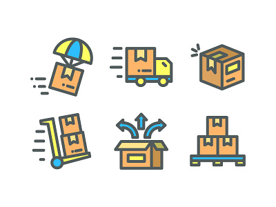 Box Delivery icon set box delivery filled icon icon logistic