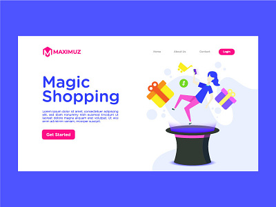 Magic Shopping Landing Page character landing page magic marketplace sell shop ui women