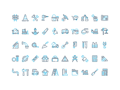 50 Construction Icon Set Free Download