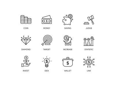 Finance set icon finance icons money