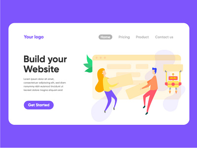 Build your website landing page illustration character illustration landing page ui vector