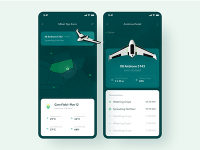 Smart Agriculture App - UI Design agriculture clean cornfield crops design drone field geographical information system gis green land map map minimalism ui user interface