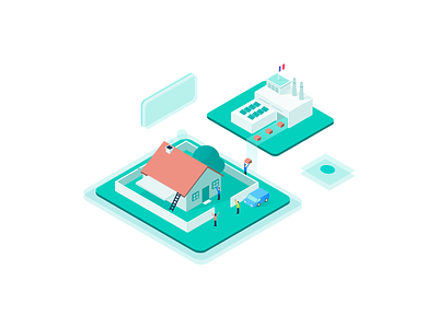 Product Service Illustration building factory house illustration isometric vector