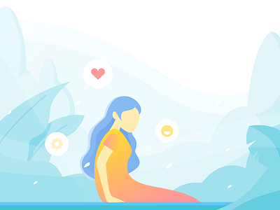 Relieved Illustration Exploration happy illustration mindful peace relieved woman