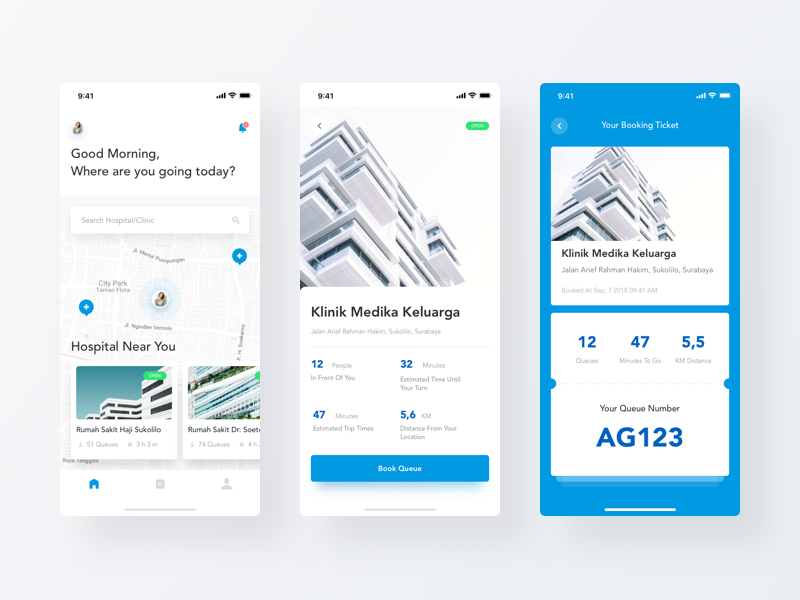 UI Design for Hospital Queue Booking App by Aldi Baihaqi on Dribbble