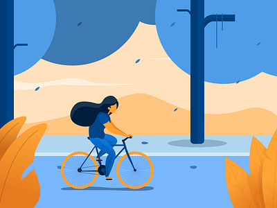 Girl Riding Her Bike