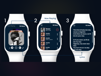 Smart Watch Music App design figma ui ux watchui webdesign