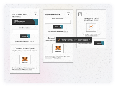 Web3 Login and Signup flows figma mobileapp mobiledesign ui ux web3