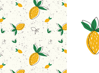 lemon pattern beauty cute design illustration inspirations lemon modern pattern patterns vector vector art vector illustartions yellow