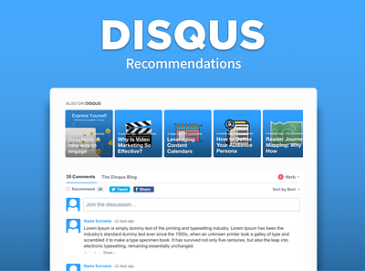 Disqus Recommendations blog comments disqus feature interface recommendations ui ux web
