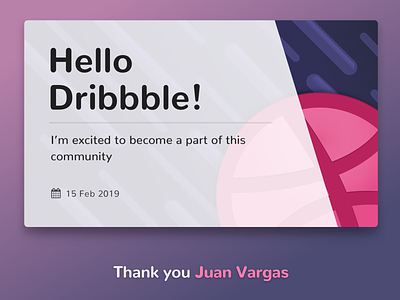 Hello, Dribbble! card debut dribbble first shot thanks ui