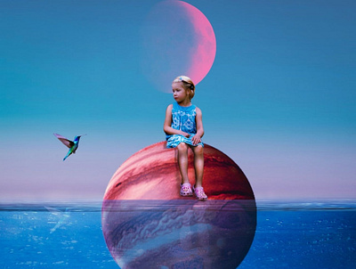 Solitude on Jupiter. art collage art composite art design digital art photomanipulation