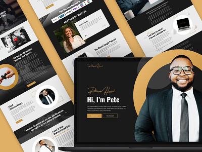Personal website design. Pete Herard branding design homepage landing personal web webdesign website