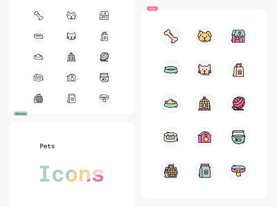 Icons Design. Pets animals bird branding cat design dog graphic design icons illustration logo pets