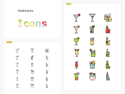 Icons Design. Cocktails bar coctails design drink graphic graphic design icons illustration infographic logo
