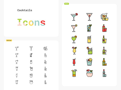 Icons Design. Cocktails