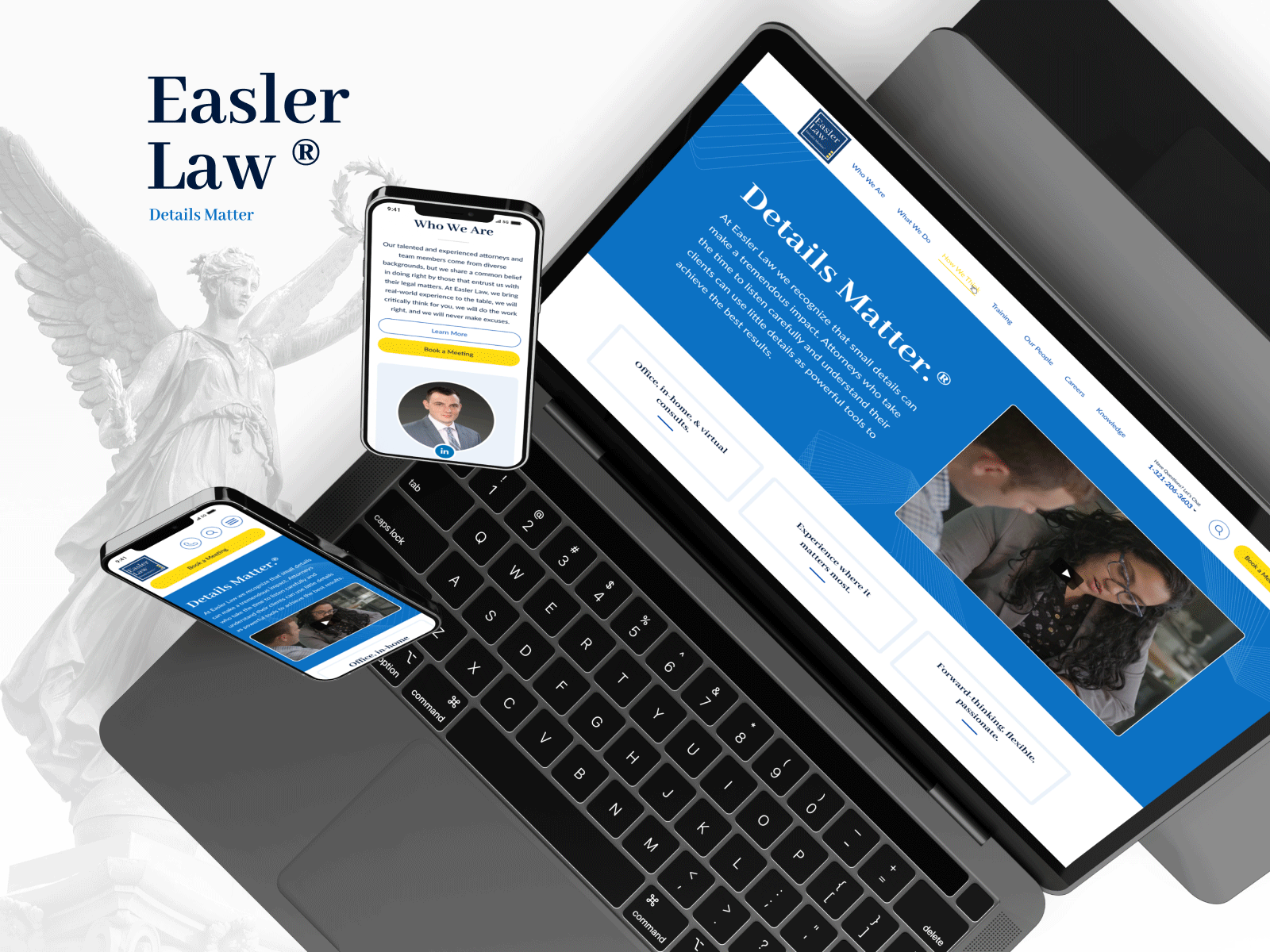 Website Design. Easler Law attorneys corporate design landing law planning probate promo studt ui ux web webdesign